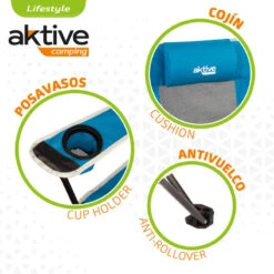 Chaise Longue Pliante De Camping Aktive 12 Chaise Longue Pliante De Camping Aktive -Fournitures De Pêche chaise longue pliante de camping aktive 3