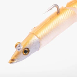 COMBO Leurres Souples Slug Lançon SLUGEELO 130 10gr Doré/Blanc -Fournitures De Pêche combo leurres souples slug lancon slugeelo 130 10gr doreblanc 6