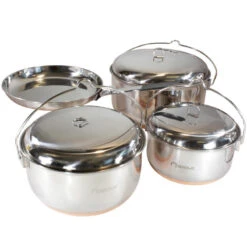 EAGLE Products Ensemble De Poêles En Acier Inoxydable - 4 Pièces - LAVVU -Fournitures De Pêche eagle products ensemble de poeles en acier inoxydable 4 pieces lavvu 2