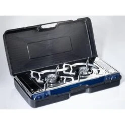 Réchaud à Gaz 2 Feux - Skandika Brann - Camping - Allumage Piezo - Mallette -Fournitures De Pêche rechaud a gaz 2 feux skandika brann camping allumage piezo mallette 6