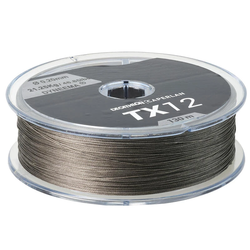 TRESSE DE PÊCHE AUX LEURRES TX12 GRISE 130 M 3 TRESSE DE PÊCHE AUX LEURRES TX12 GRISE 130 M